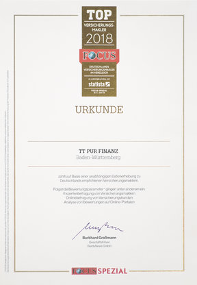 Focus Bewertung TOP 500 Versicherungsmakler