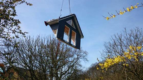 Satteldachgaube beim Einbau