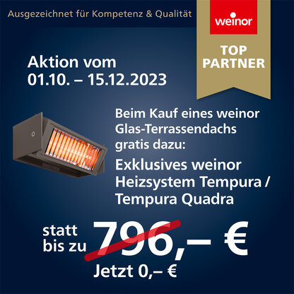 Aktuelle Herbstaktion Weinor Terrassendach mi