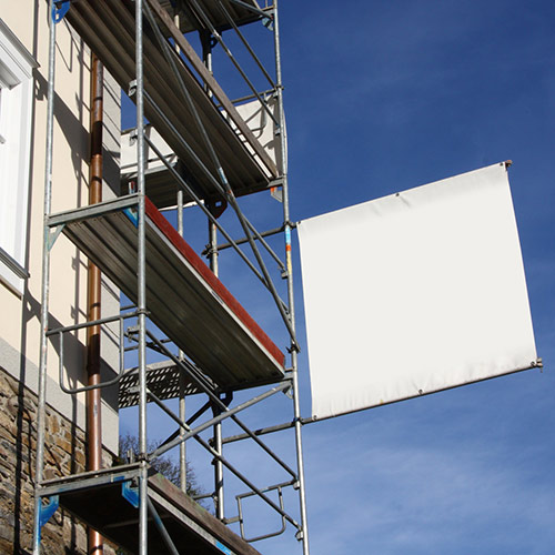 Das Baugerüst als Werbefläche, Kommunikationsplattform und attraktiver Blickfang