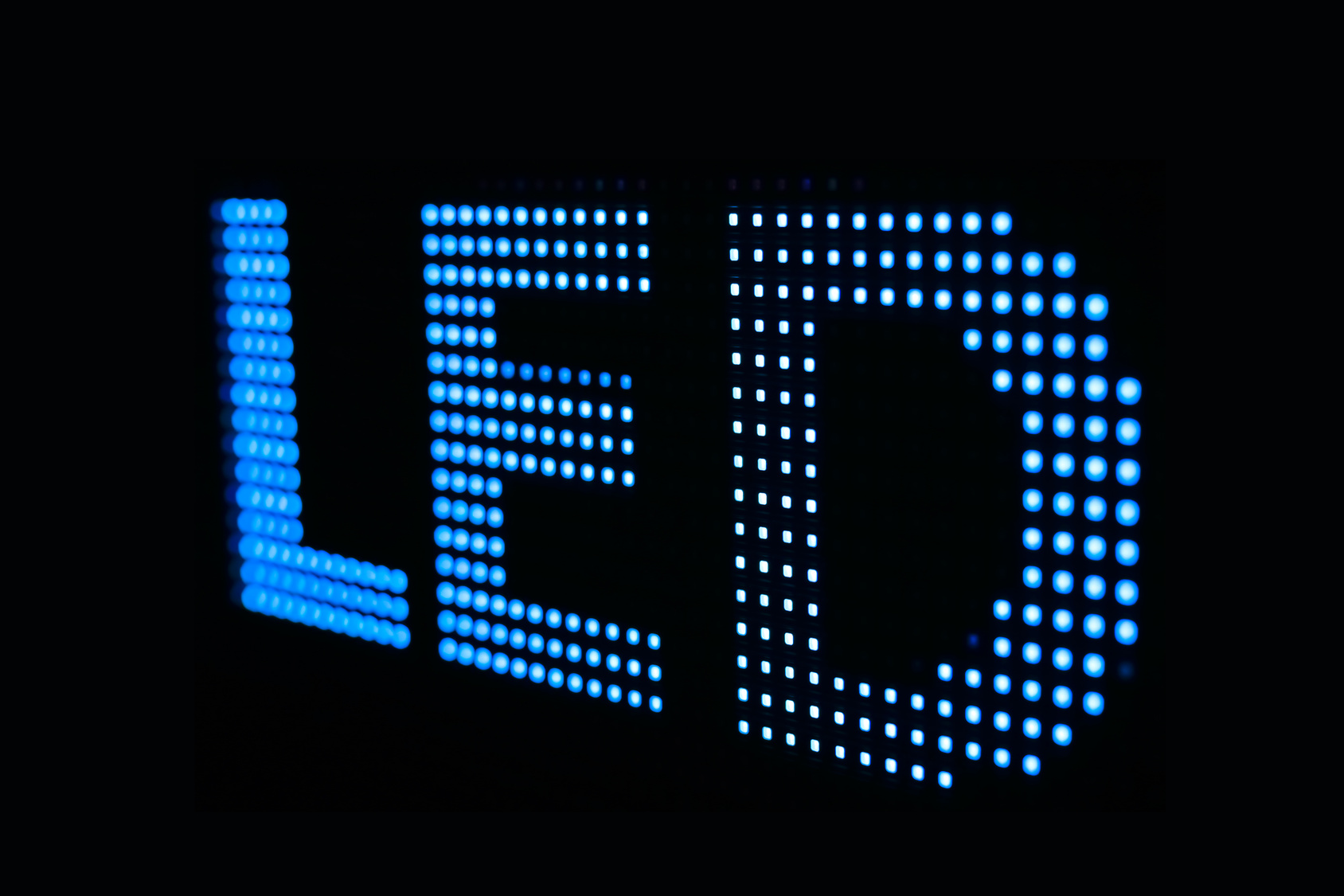 Blue LED sign at the LED smd screen